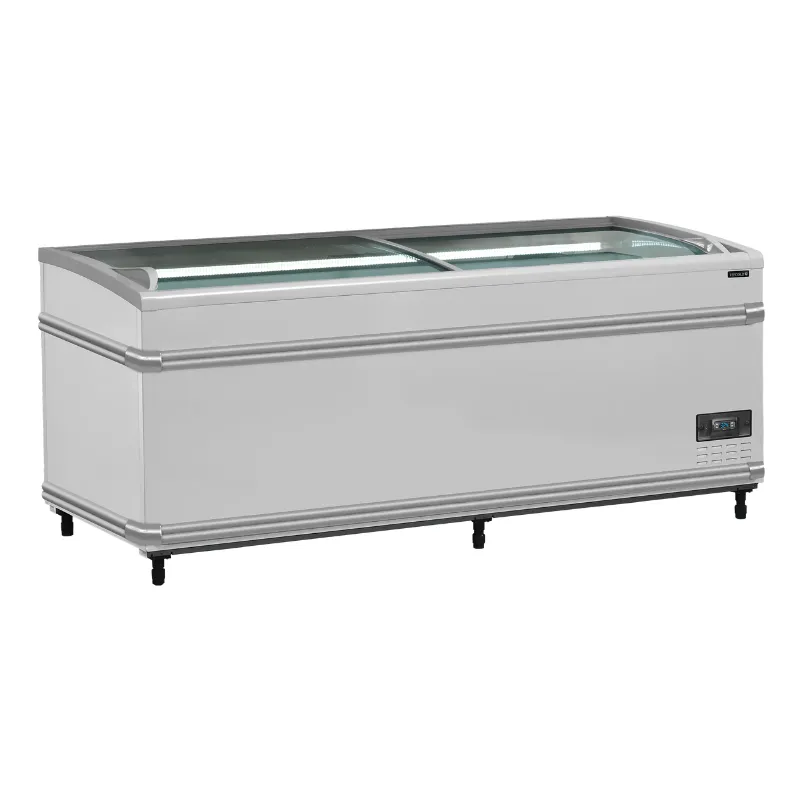 Kühlschrank Gefrierschrank Gebogenes Glasdeckel - Weiß - 500 L