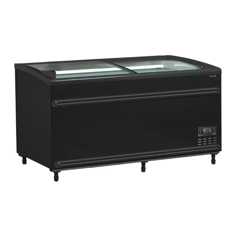 Kühlschrank Gefrierschrank Gebogenes Glasdeckel - Schwarz - 422 L