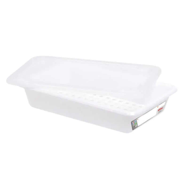 Bac Flach 3L Haccp Weiß + Deckel + Gitter