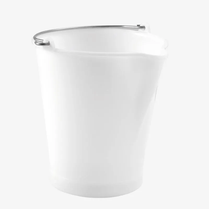 12L Eimer mit Ausgießer Weiß Edelstahl