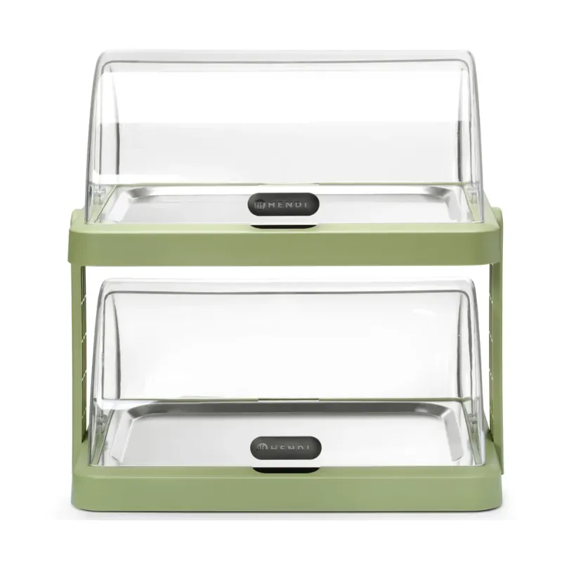 Buffetvitrine mit Schiebedeckel UNIQ - 2 Tabletts - Grün