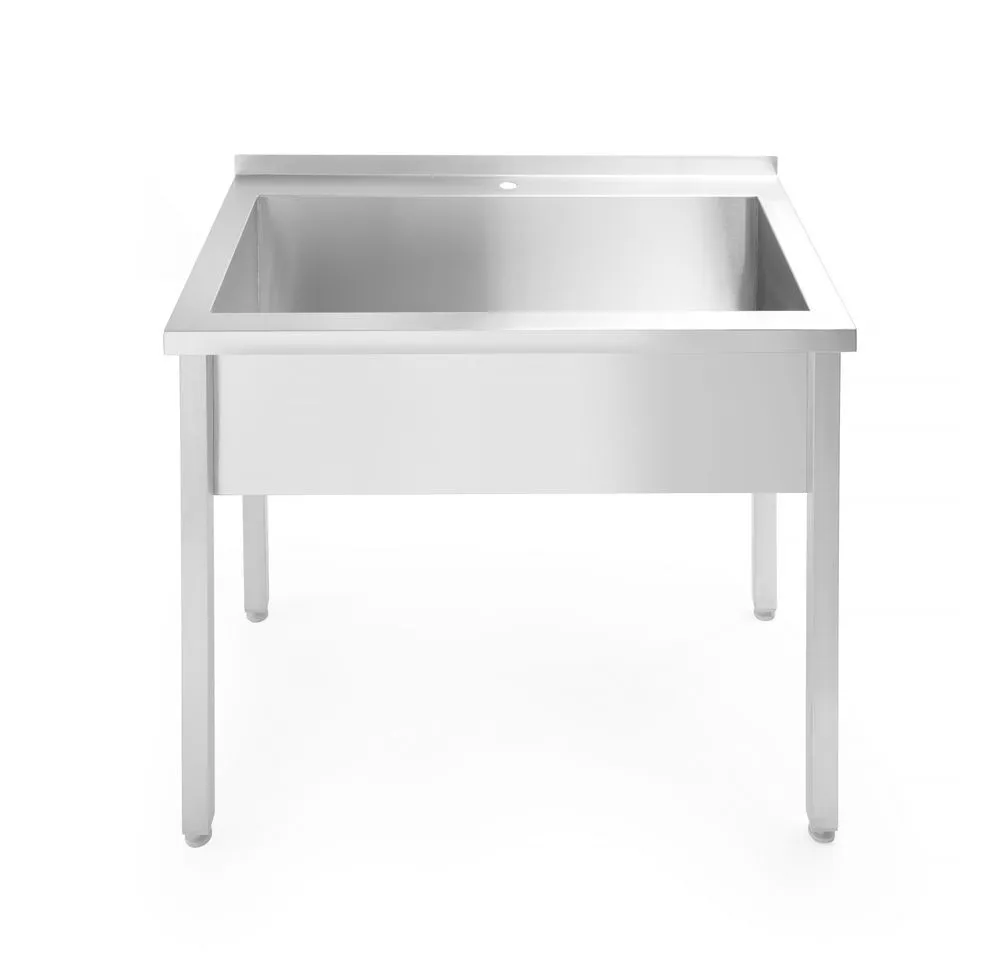 Einfaches Spültisch Geschweißt - T 600 x B 1000 mm
