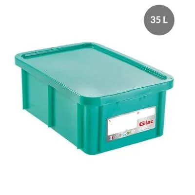 HACCP Rechteckiger Behälter mit Deckel - 35 L - Grün
