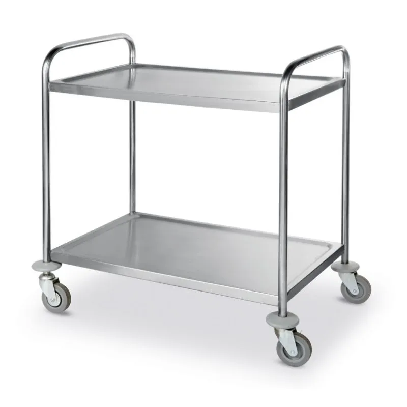 Edelstahlwagen 2 Tabletts - 2 x 50 kg