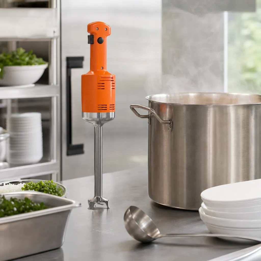 Professioneller Stabmixer 12.000 U/min, Edelstahlfu0, Wannen 5–25 L