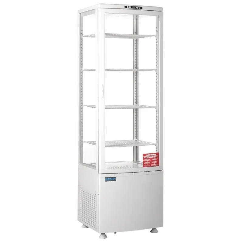 Weiße Positive Kühlvitrine Gebogene Tür 235 L