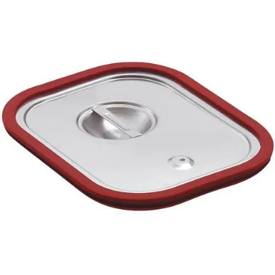 Edelstahl-Deckel mit Silikon-Dichtung für Gastronormbehälter GN 1/6