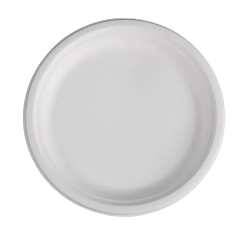 Runde Teller aus Bagasse - 26,1 cm - Packung mit 50