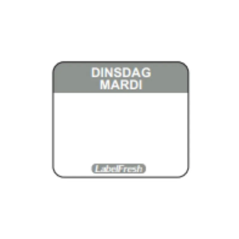 Rückverfolgbarkeitsetikett Label FreshEasy - Dienstag - 30 x 25 mm - Packung mit 1000