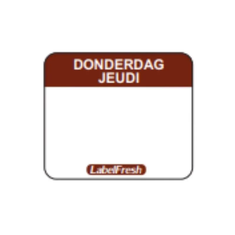 Etikett für die Rückverfolgbarkeit Label FreshEasy - Donnerstag - 30 x 25 mm - Packung mit 1000