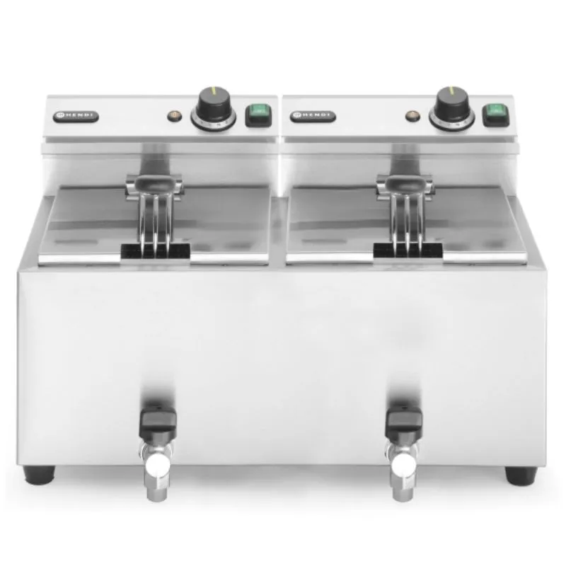 Fritteuse Mastercook mit Ablasshahn - 2 x 8 L