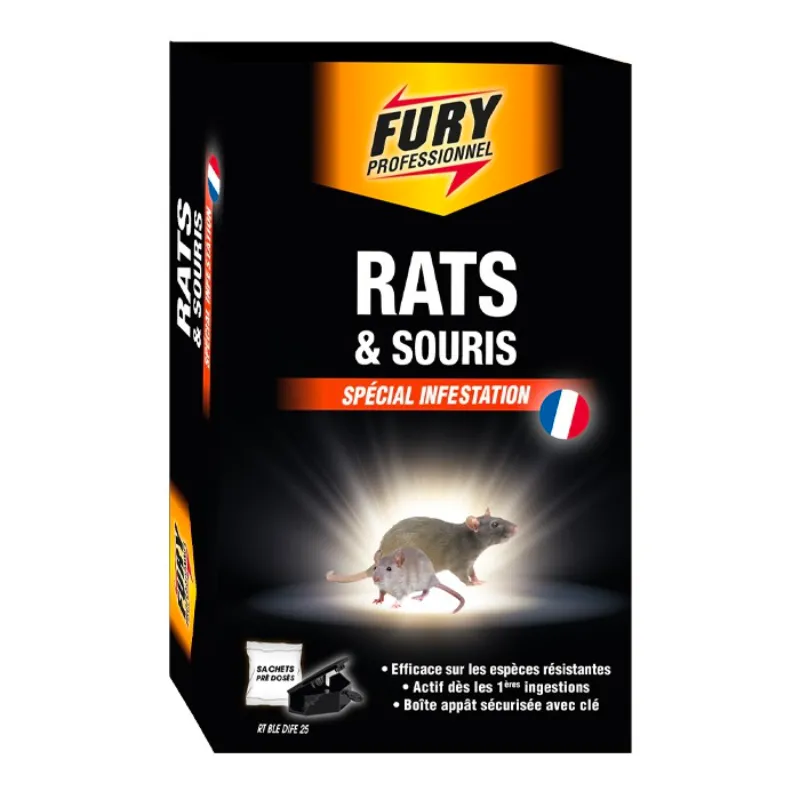 Köderbox mit Einzeldosis-Beuteln für Ratten und Mäuse - Packung mit 7 Stück