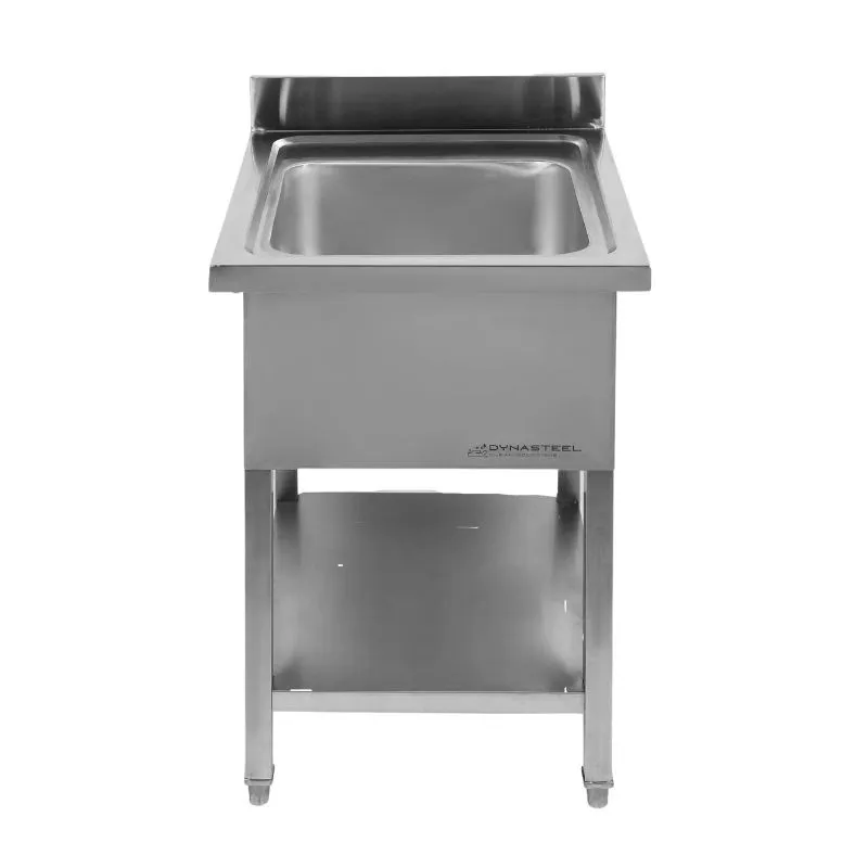 Spülbecken 1 Becken mit Rückwand und Regal - L 600 x T 600 mm