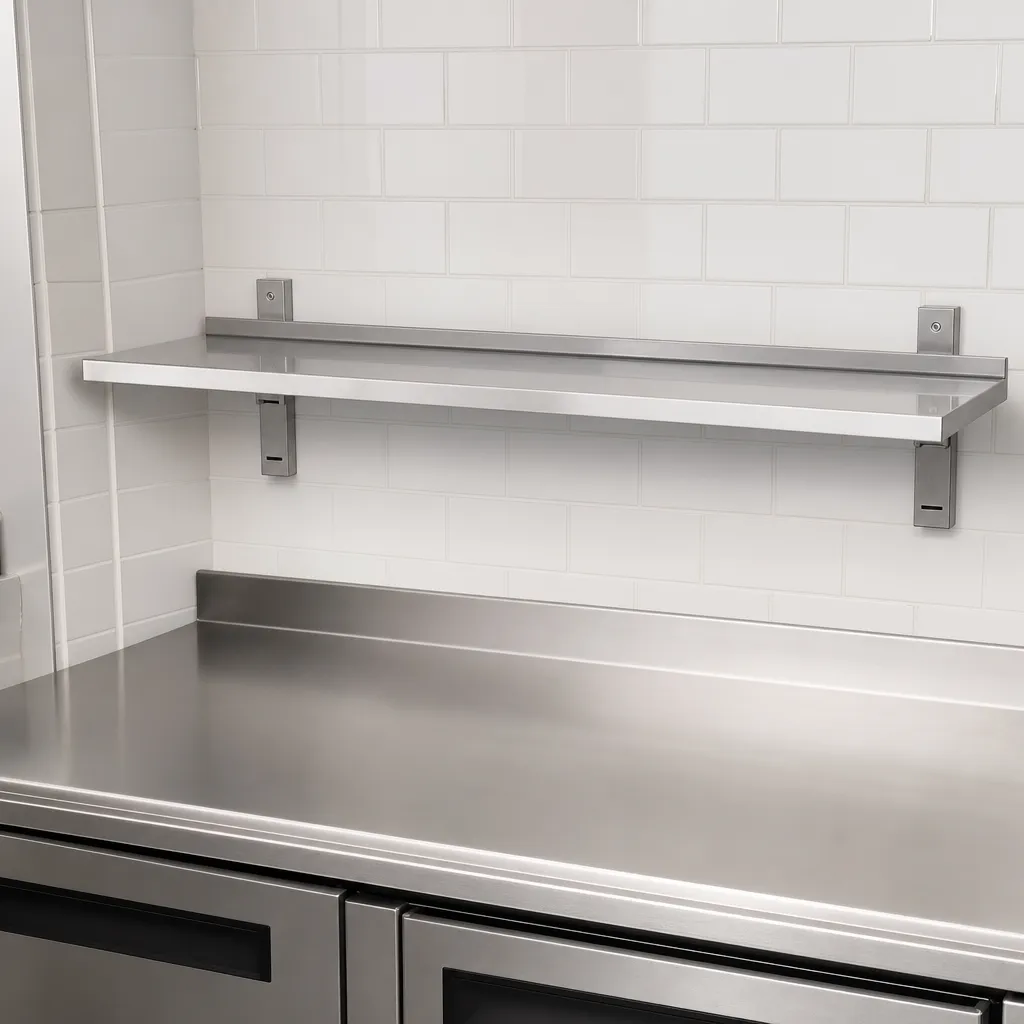 Wand-Edelstahl-Regal 1600 x 355 mm mit Aufkantung
