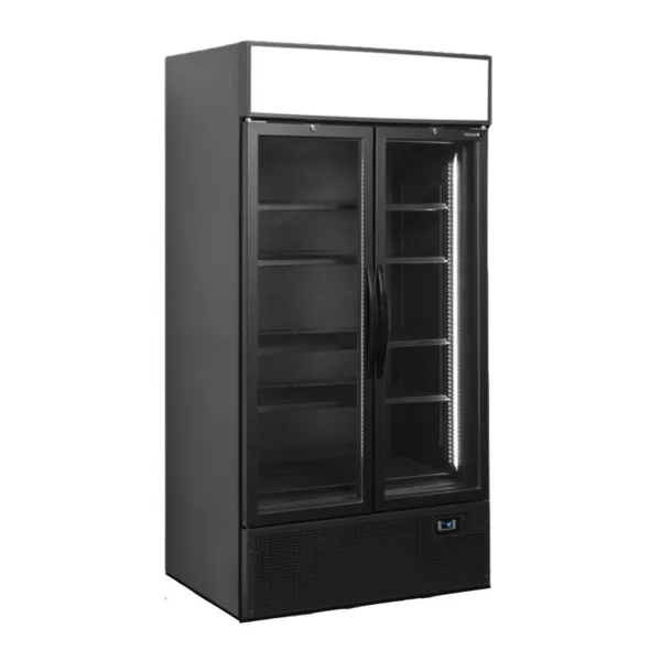 Schwarze Kühlvitrine - 2 Glastüren - 524 L