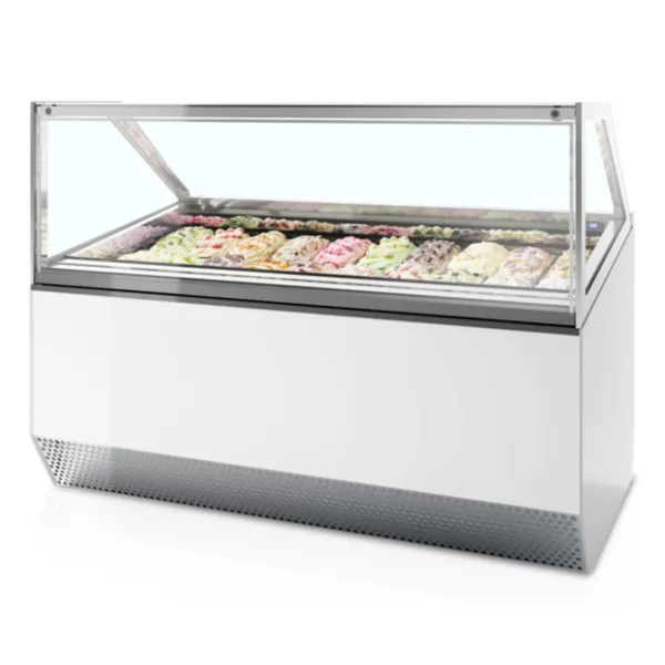 Belüftete Eisvitrine mit gerader Front - 20 x 5 L