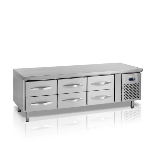 Positive Unterbau-Kühltisch GN 1/1 - 262 L - 6 Schubladen