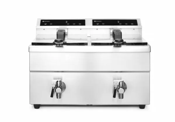 Induktionsfritteuse mit Ablasshahn - 2 x 8 L