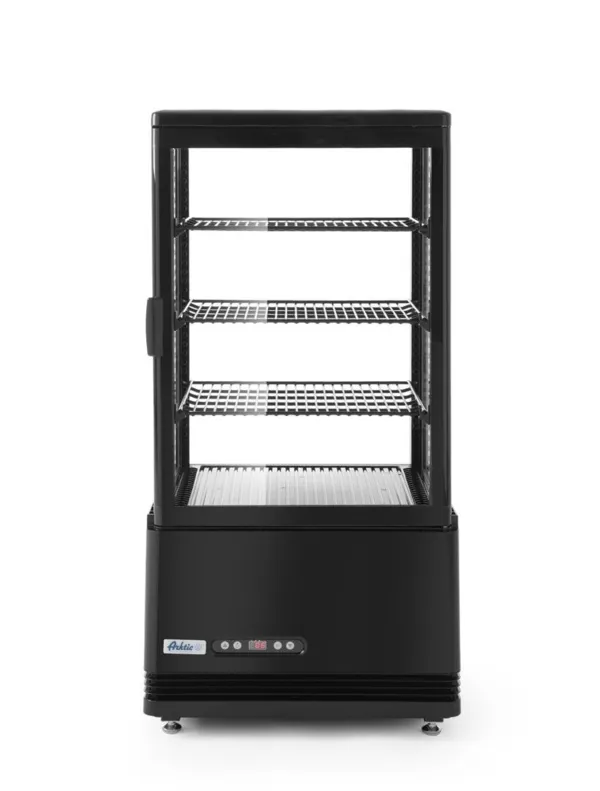 Schwarzer Kühlschrank mit 4 Glastüren - 68 L