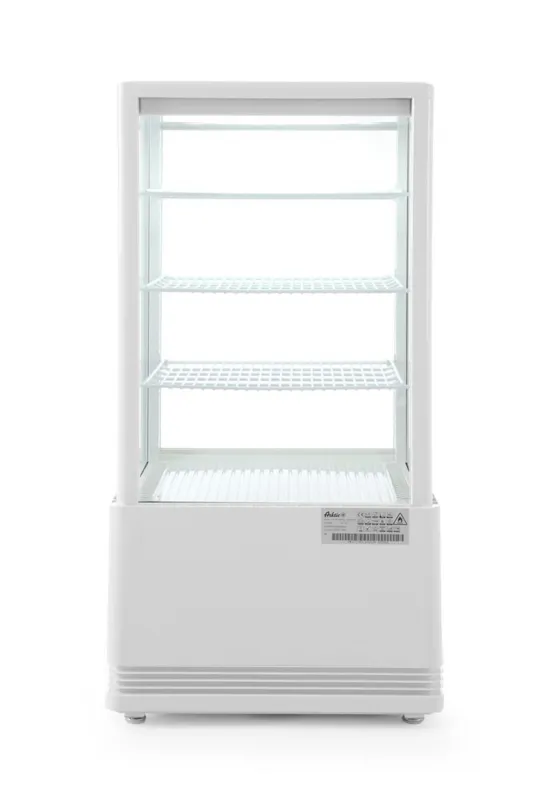 Kühlschrank mit weißer Vitrine und 4 verglasten Seiten - 68 L
