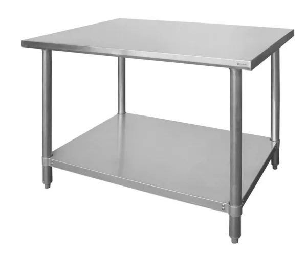 Arbeitstisch aus Edelstahl mit Regal - L 1000 x 600 mm