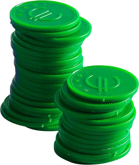 Grüne Chips - Set mit 100 Stück
