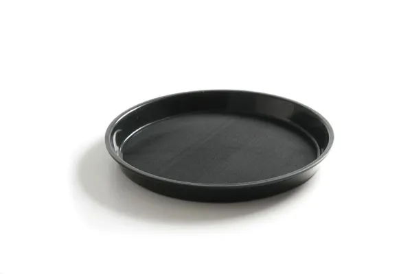 Runder Servierteller mit hohem Rand aus Polypropylen - Schwarz - Durchmesser 360 mm