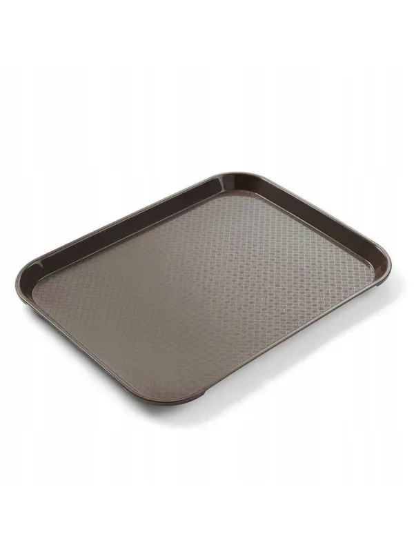 Rechteckiges Tablett Fast Food - Kleines Modell 265 x 345 mm - Braun