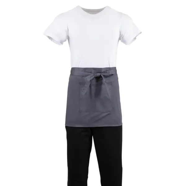 Kurze anthrazitgraue Kellnerschürze aus Polycotton - 750 x 373 mm