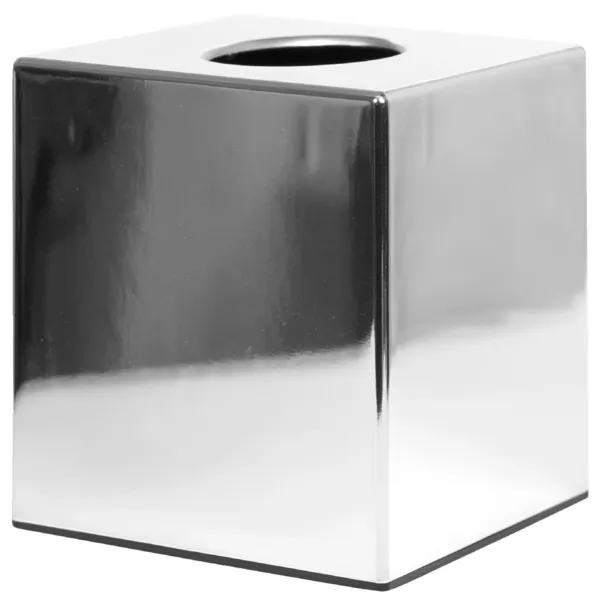 Würfelbox aus glänzendem Chrom