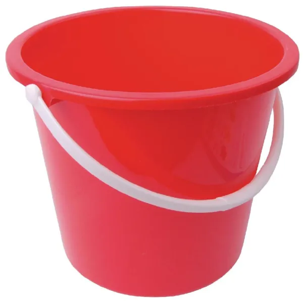 Runder roter Plastikeimer 10 L