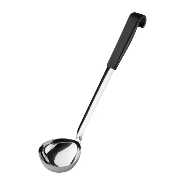 Schwarzer Edelstahl-Löffel mit Griff 435 ml - 340 mm