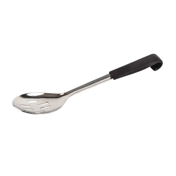 Servierlöffel mit Lochung, Griff Schwarz aus Edelstahl - L 340 mm