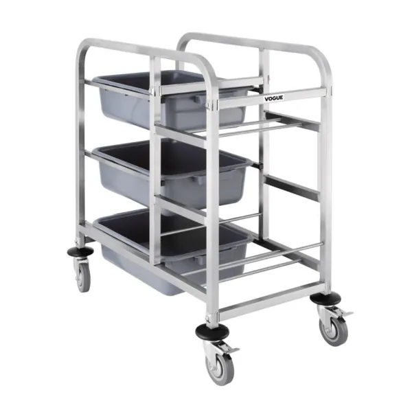 Kantinenwagen aus Edelstahl - 3 Ebenen