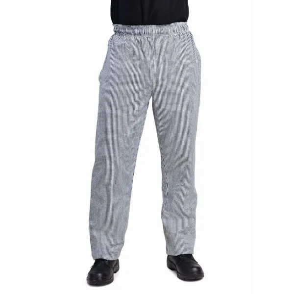 Küchenhose Unisex Vegas Kleine Schwarze und Weiße Karos Größe M