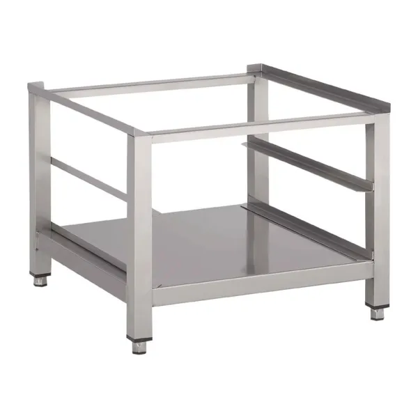 Geschirrspüler-Unterstützung aus Edelstahl mit unterem Regal - B 600 x T 600 mm