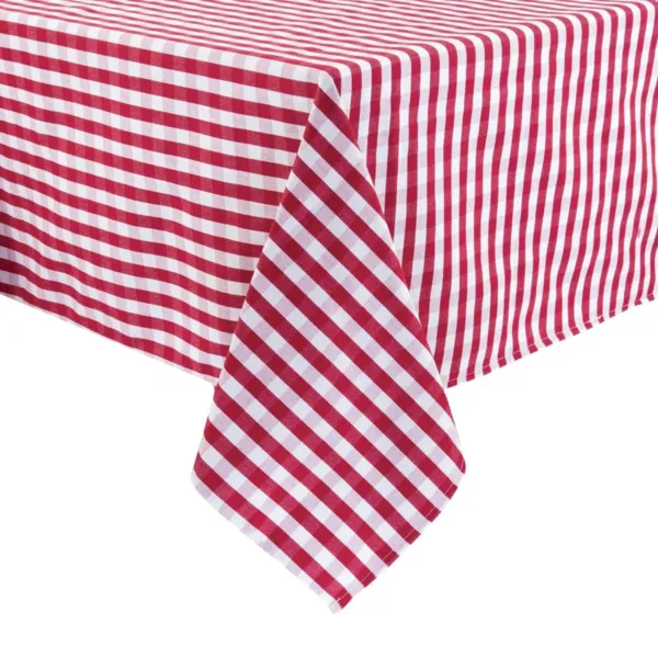 Quadratisches Tischdecke mit roten Karos aus Polyester 890 x 890 mm
