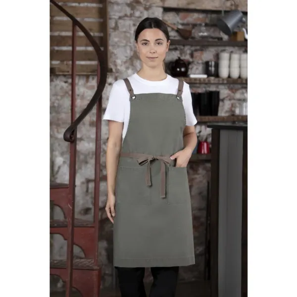 Schürze Latz aus Baumwolle in Khaki