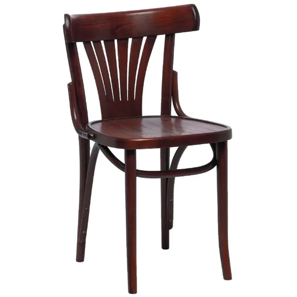 Bistrostühle mit Fächerrücken aus gebogenem Nussbaumholz - Set aus 2