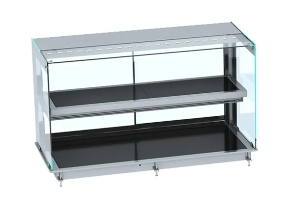 Drop-In Warmhaltevitrine mit Glaskeramikplatte - L 1440 x T 720 mm