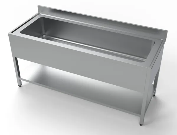 Tauchbecken 1 mit Rückwand und Regal - L 1800 x T 700 mm