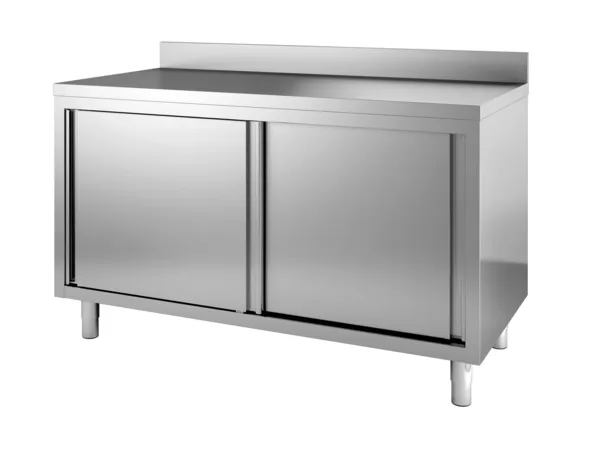 Edelstahl-Unterschrank mit Aufkantung - 2 Türen - L 1600 x T 700 mm