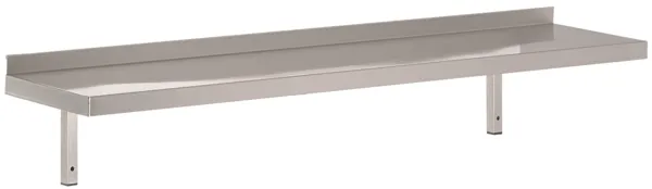 Wandregal aus Edelstahl mit Halterung - L 1200 x T 400 mm