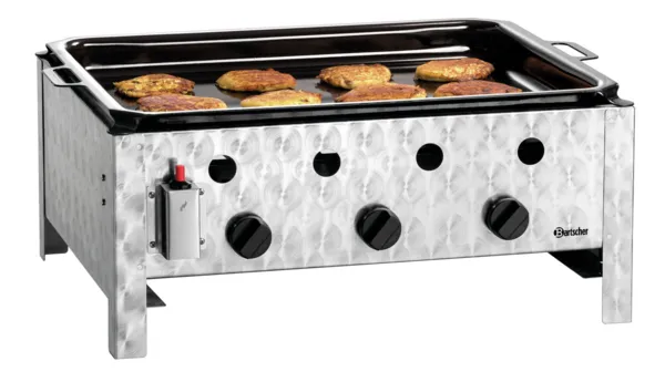 Tischgrill - Kombiniert mit Gas Glatte Platte
