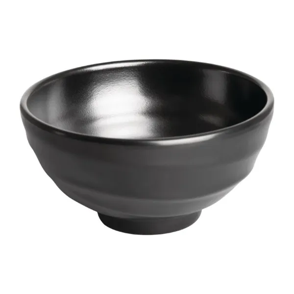 Bol À Soupe Ou Riz Noir En Mélamine Ø 114 Mm - Lot De 6
