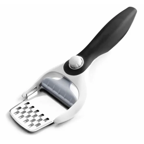 Reibe 2-in-1 mit speziellem Käsewalzen.