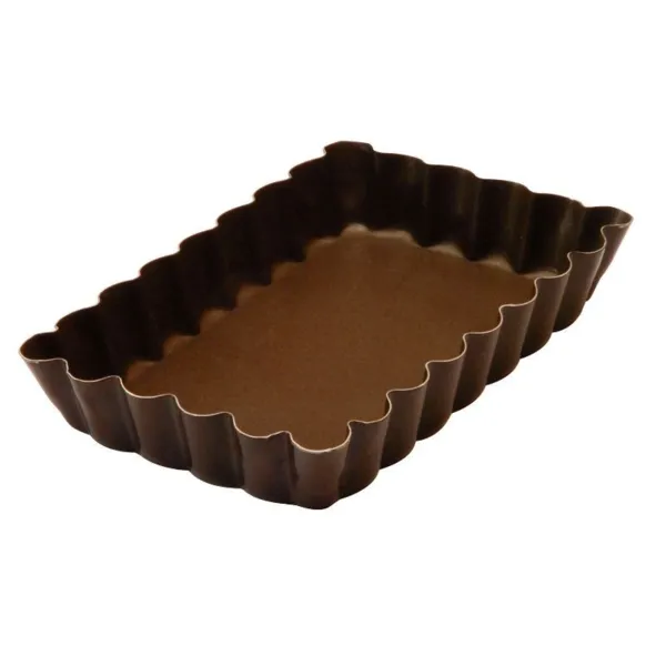 Rechteckige Wellrand-Tarteletteform - 120 x 75 mm